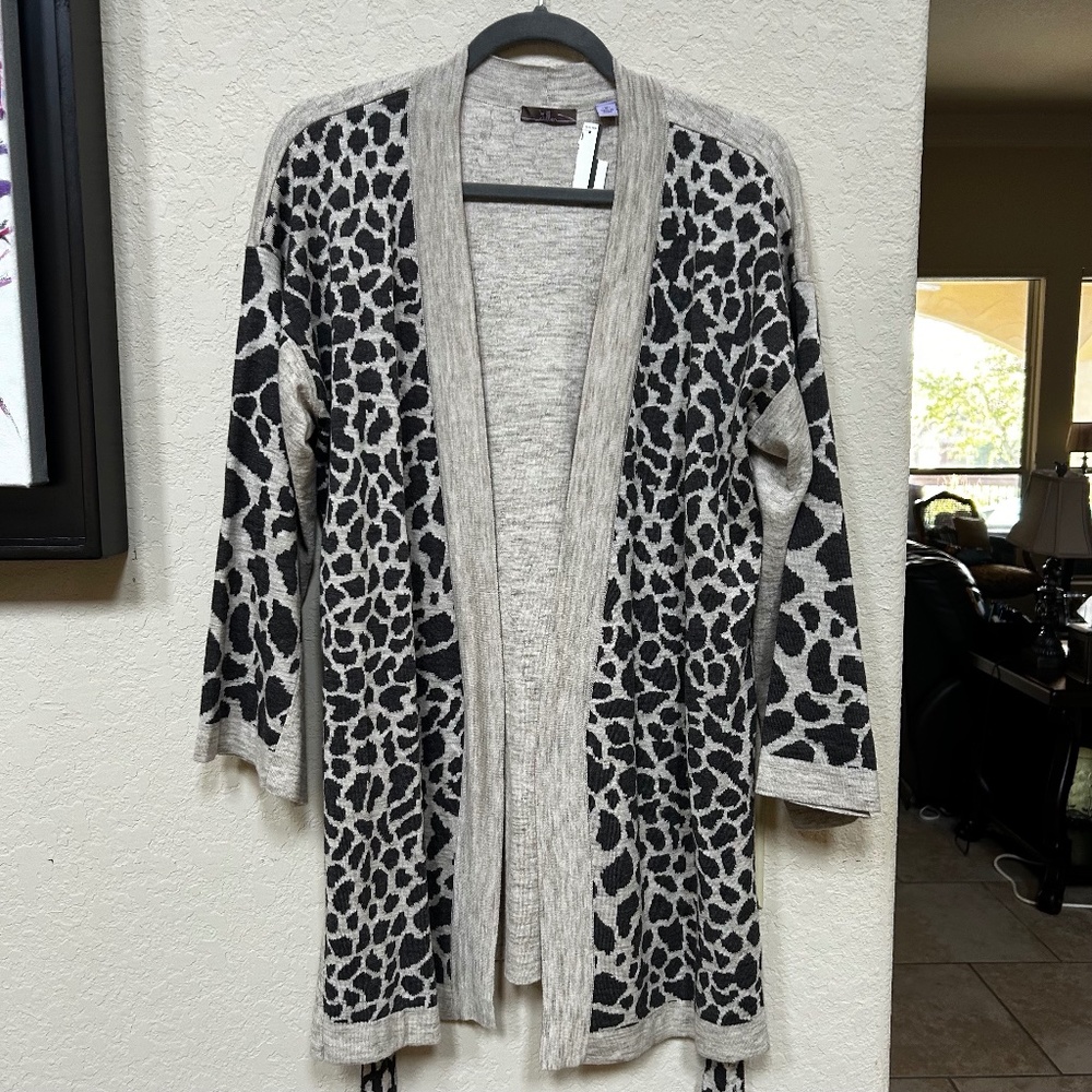 Cullen Animal Print Cardigan with Belt. NWT